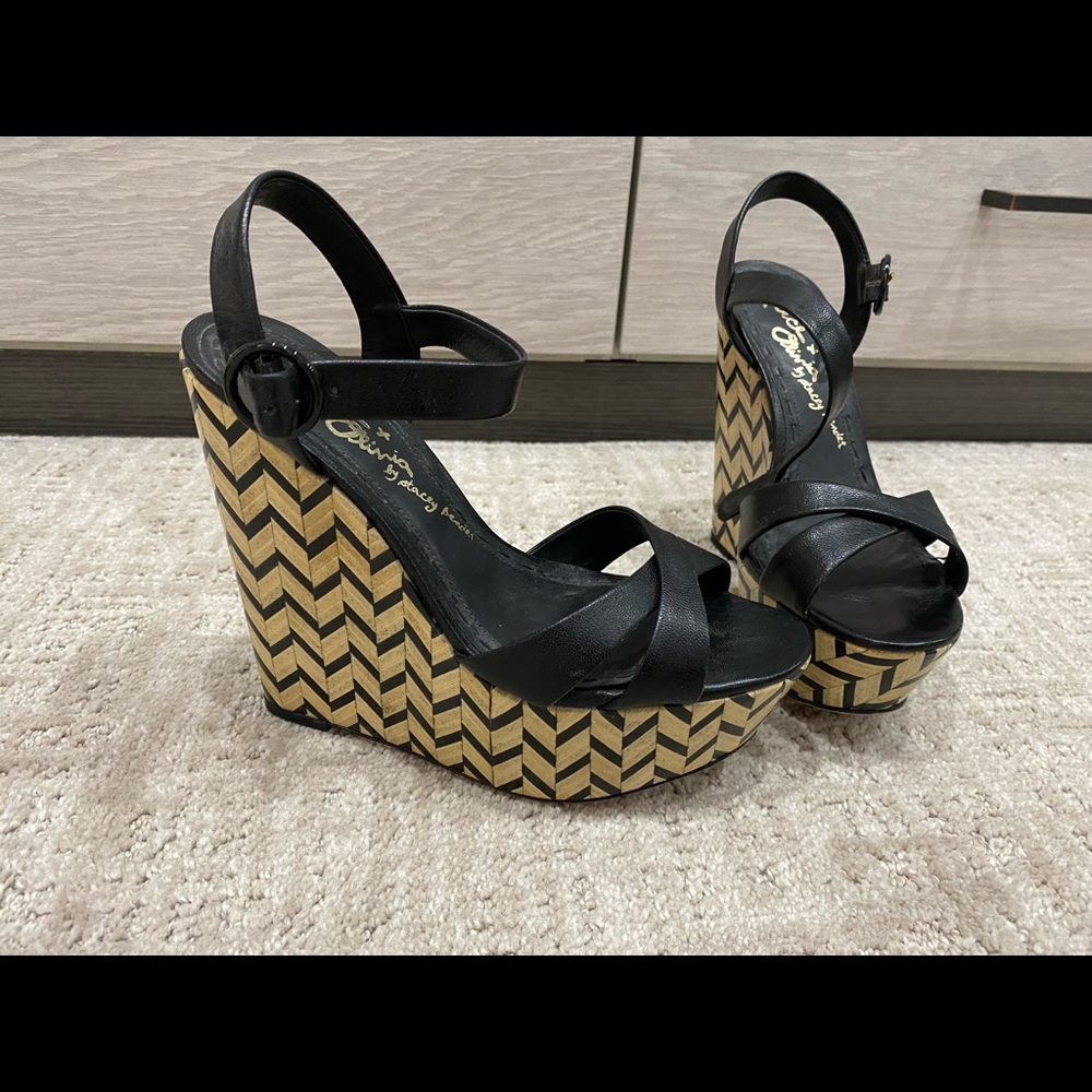 Alice & Olivia platform heels - black & beige size 38.5